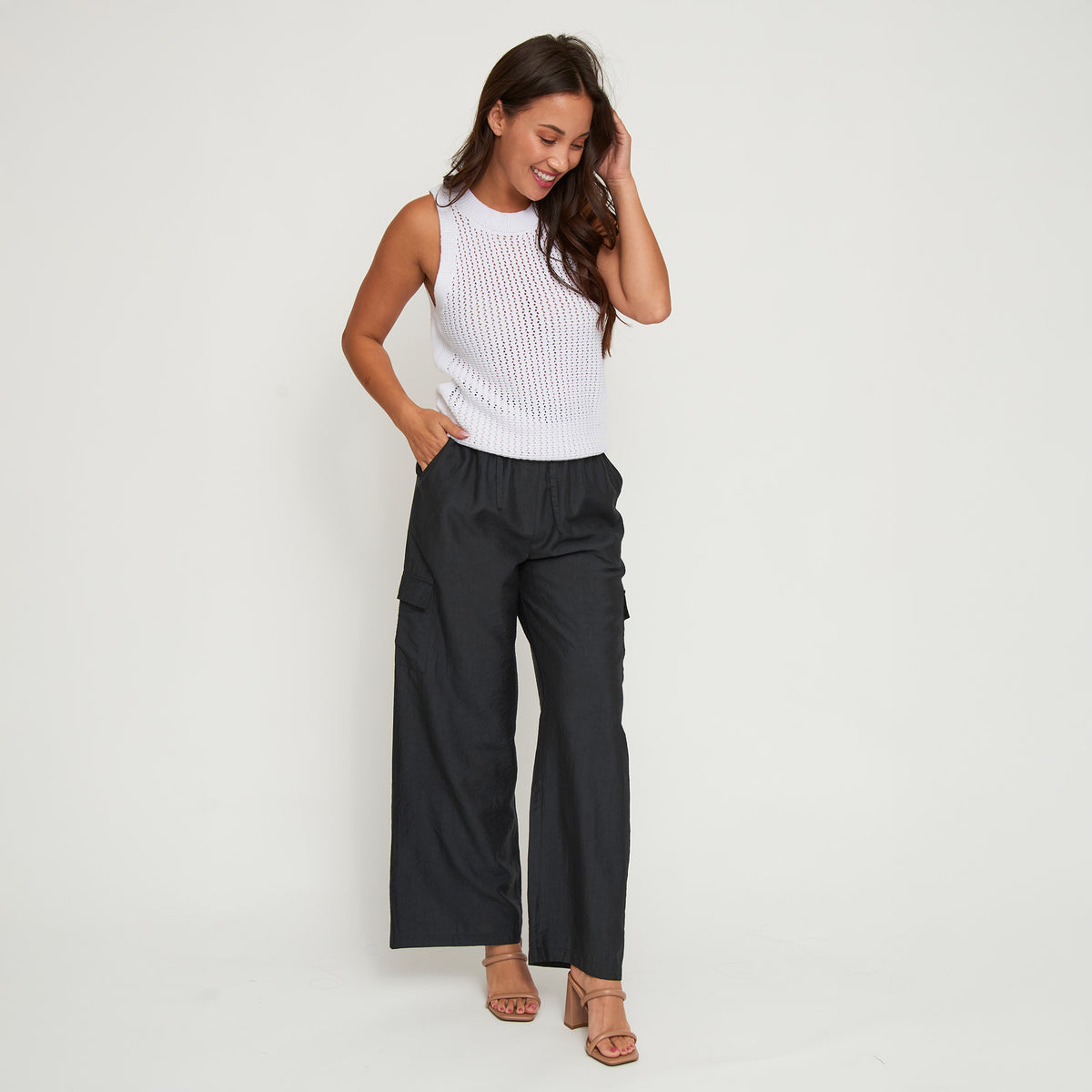 Tank Top Mira Cotton Sleeveless Sweater Knit Top