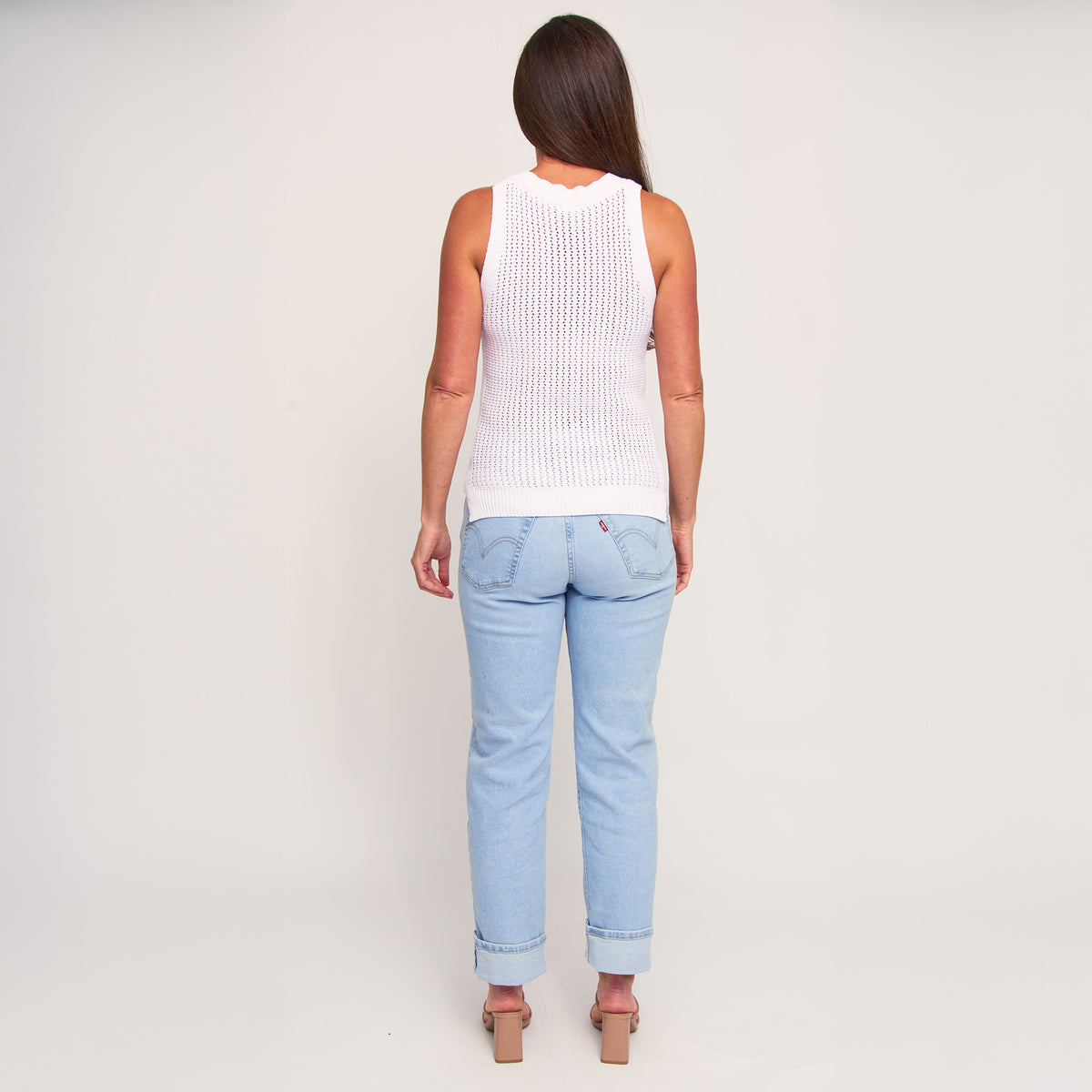 Tank Top Mira Cotton Sleeveless Sweater Knit Top