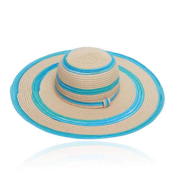 Sun Hat Nicoline Woven Blue Ombre Wide Brim