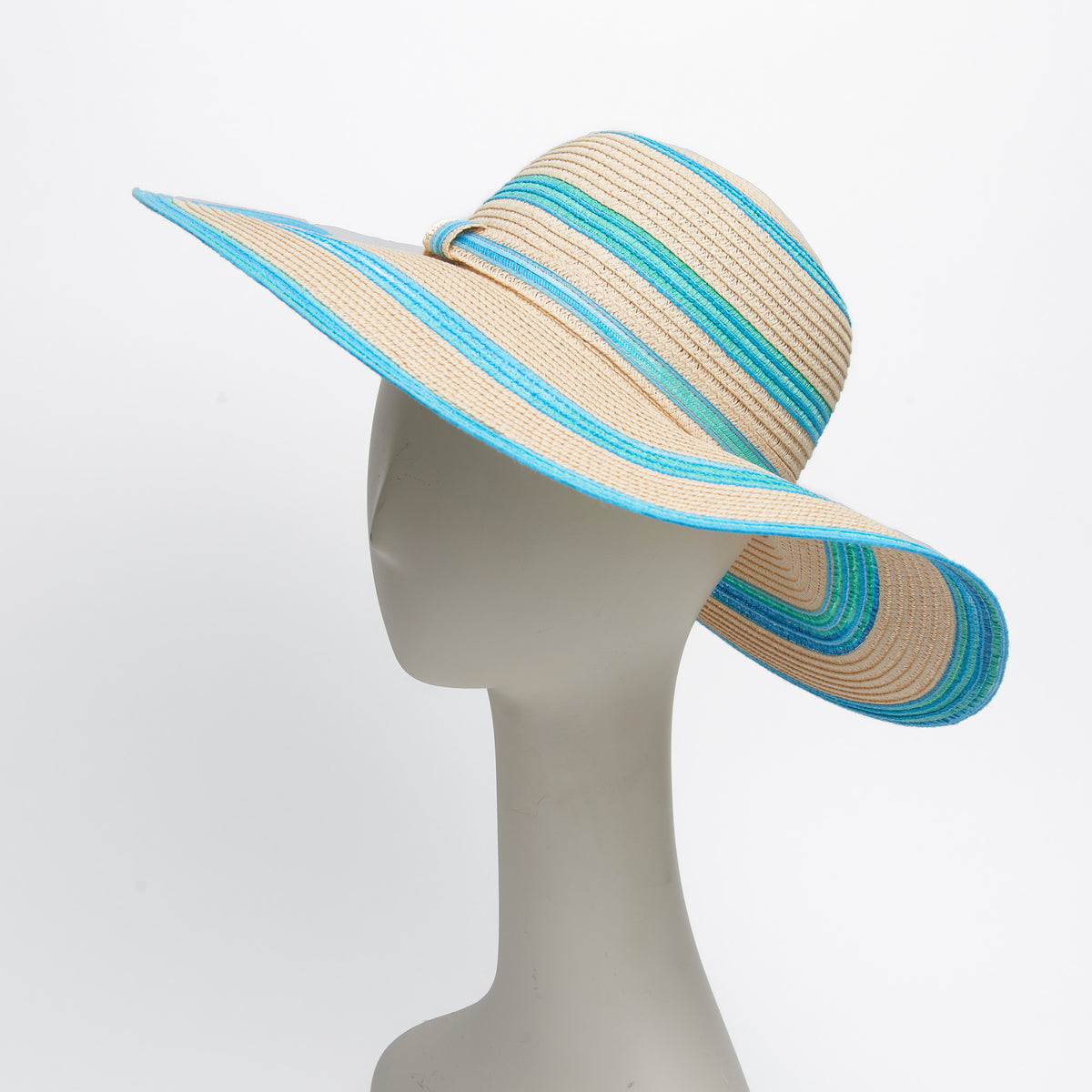 Sun Hat Nicoline Woven Blue Ombre Wide Brim