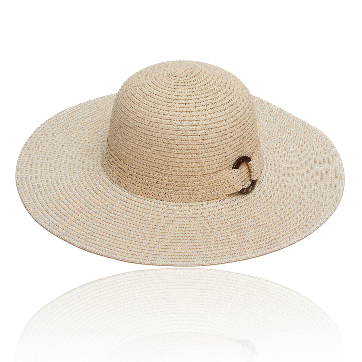 Sun Hat Isabelle Woven Wide Brim Shell Ring
