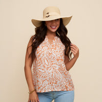 Sun Hat Isabelle Woven Wide Brim Shell Ring
