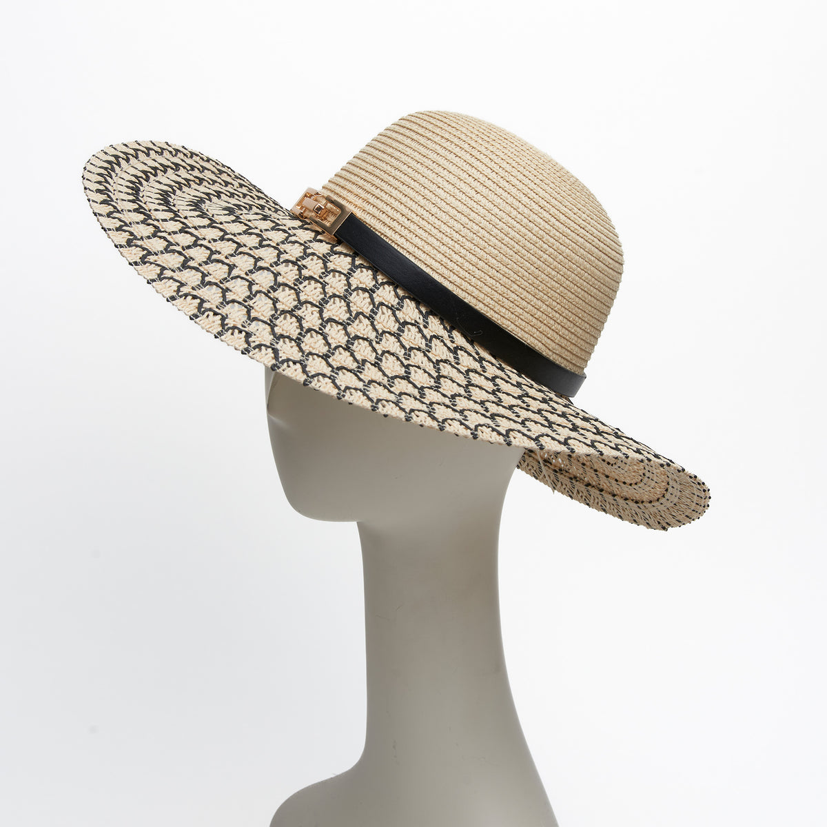 Sun Hat Vienna Contrast Woven Wide Brim with Buckle