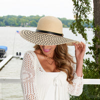 Sun Hat Vienna Contrast Woven Wide Brim with Buckle