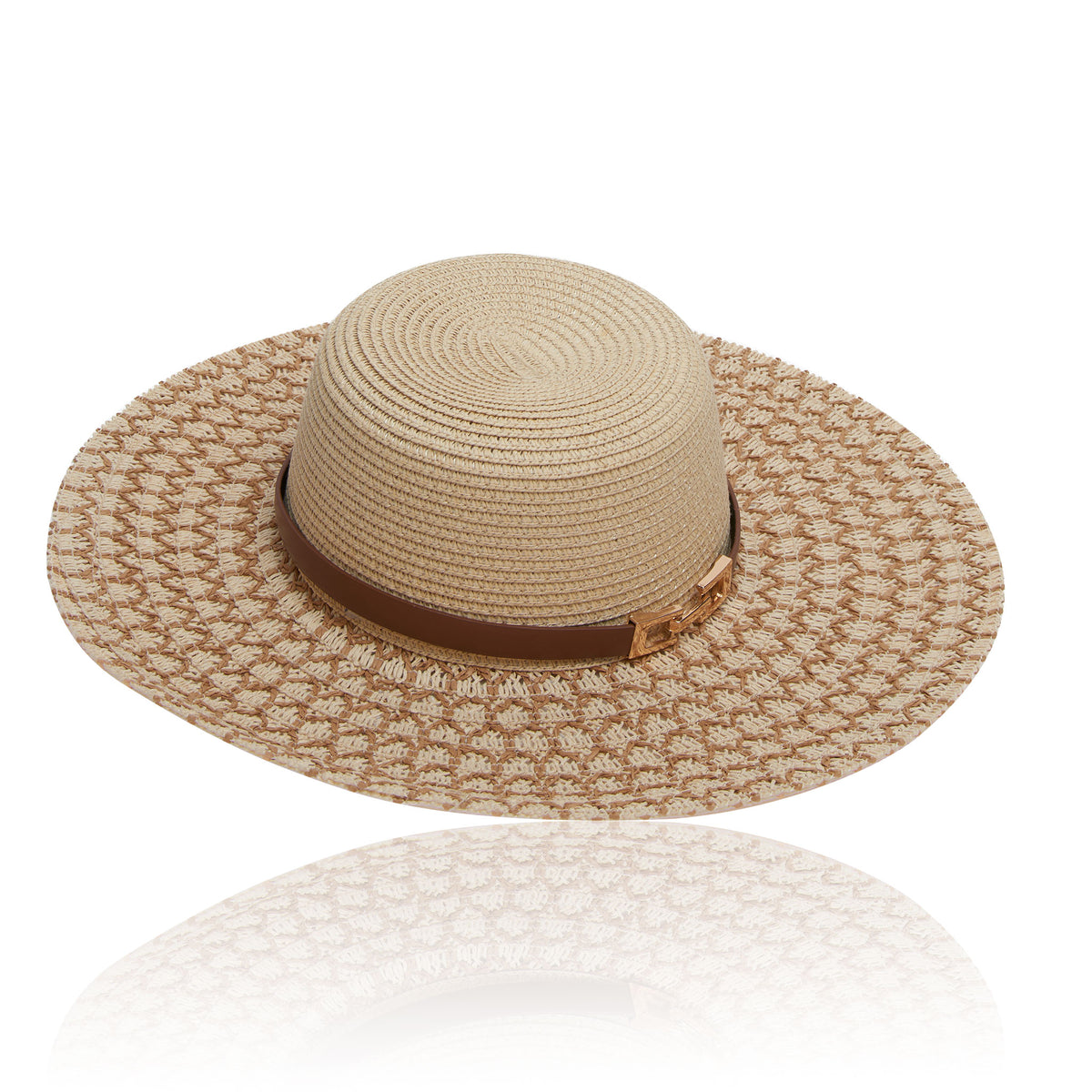 Sun Hat Vienna Contrast Woven Wide Brim with Buckle