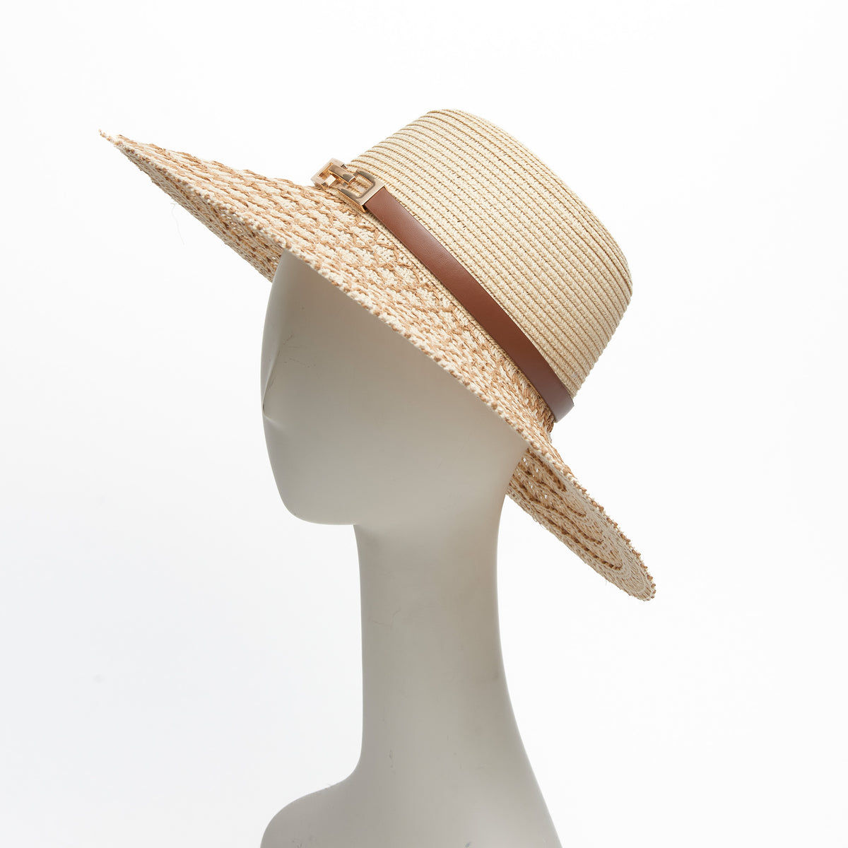 Sun Hat Vienna Contrast Woven Wide Brim with Buckle