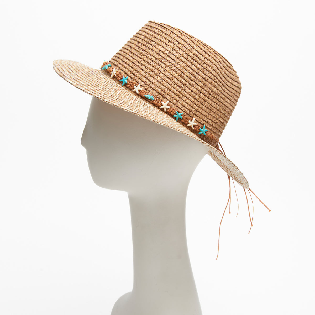 Fedora Hat Zola Woven Panama Beaded Band