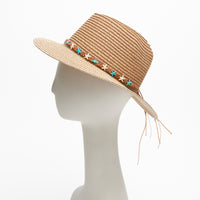 Fedora Hat Zola Woven Panama Beaded Band