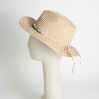 Fedora Hat Zola Woven Panama Beaded Band