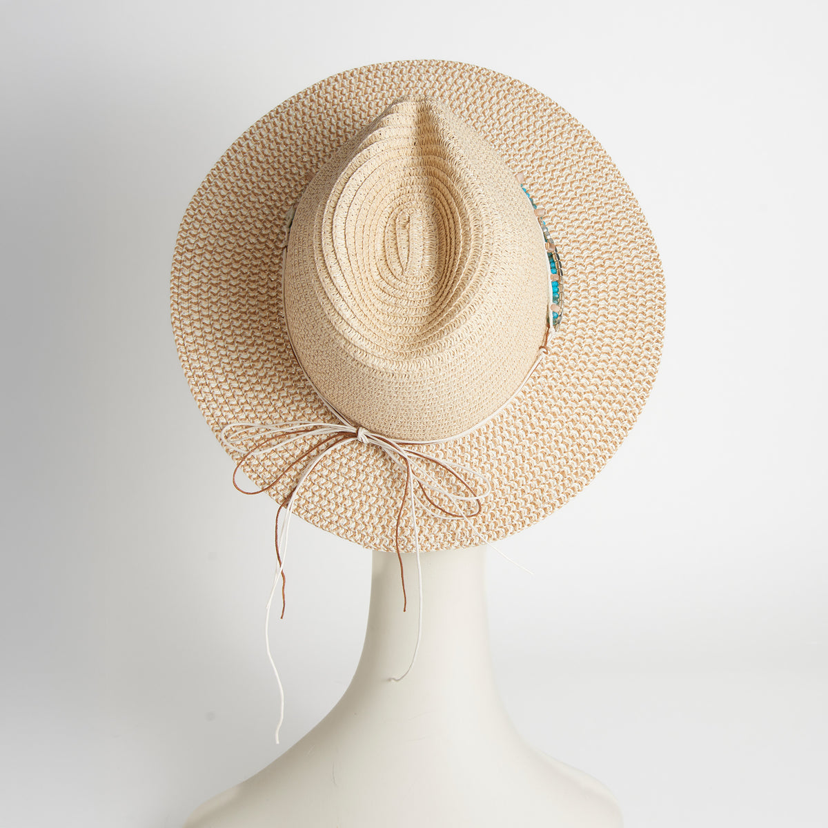 Fedora Hat Zola Woven Panama Beaded Band