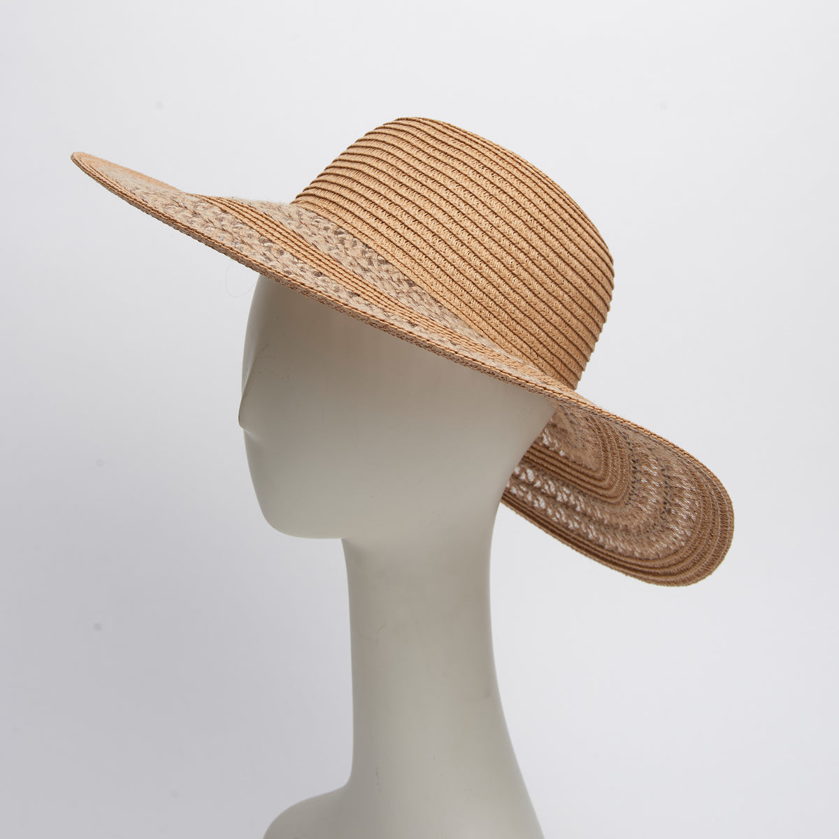 Sun Hat Katen Two Tone Open Woven Wide Brim