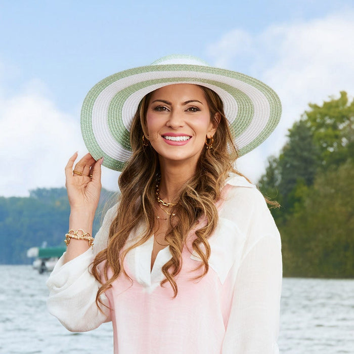 Sun Hat Sarai Two Tone Heathered Woven Wide Brim