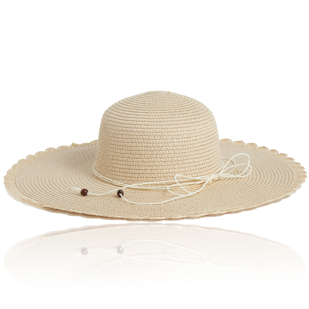 Sun Hat Gaby Woven Scalloped Wide Brim