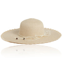 Sun Hat Gaby Woven Scalloped Wide Brim