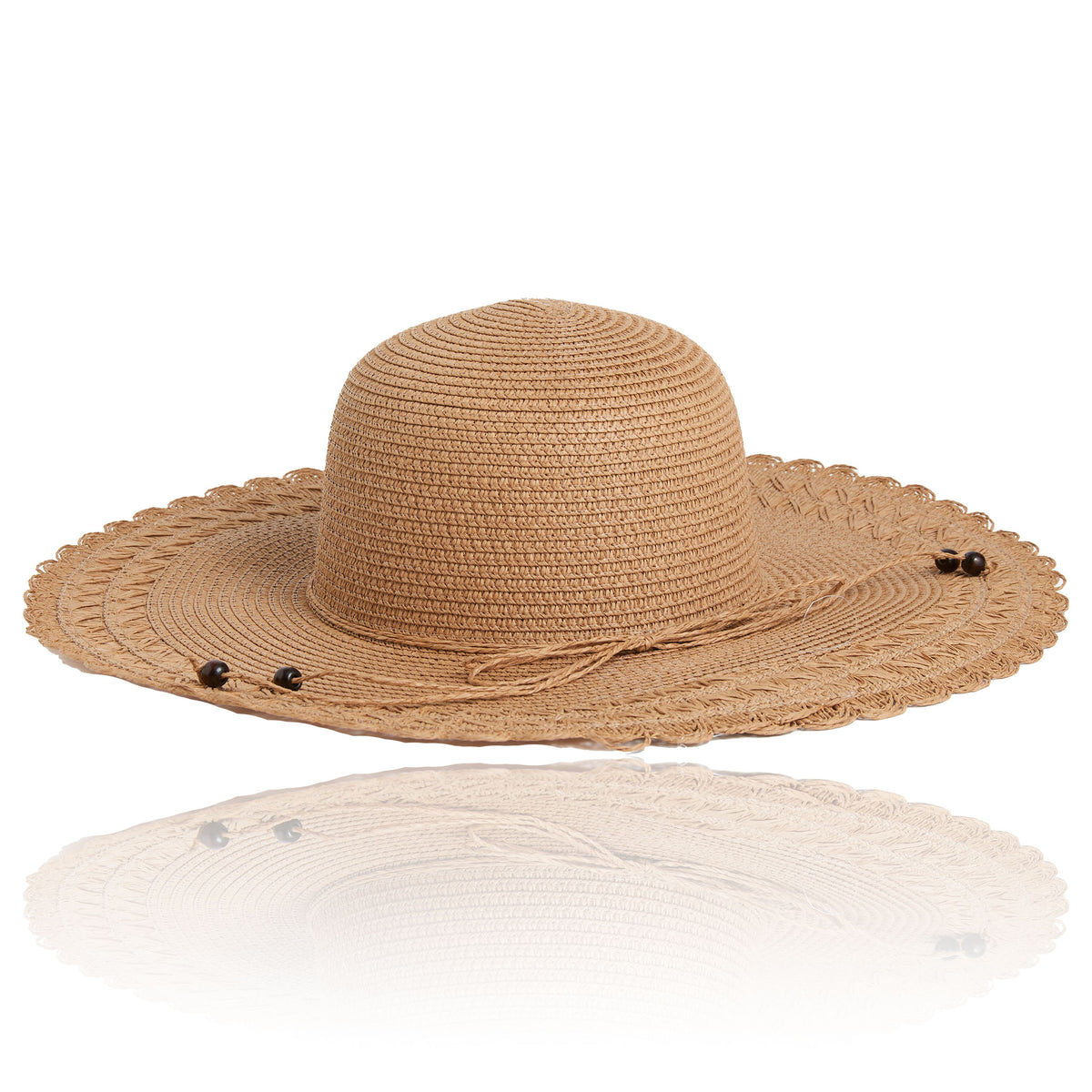 Sun Hat Gaby Woven Scalloped Wide Brim