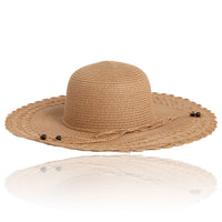 Sun Hat Gaby Woven Scalloped Wide Brim