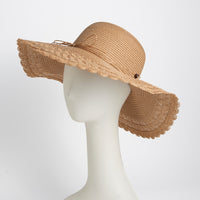 Sun Hat Gaby Woven Scalloped Wide Brim