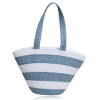 Tote Bag Sarai Two Tone Woven Zipper Beach Bag 19"x12"