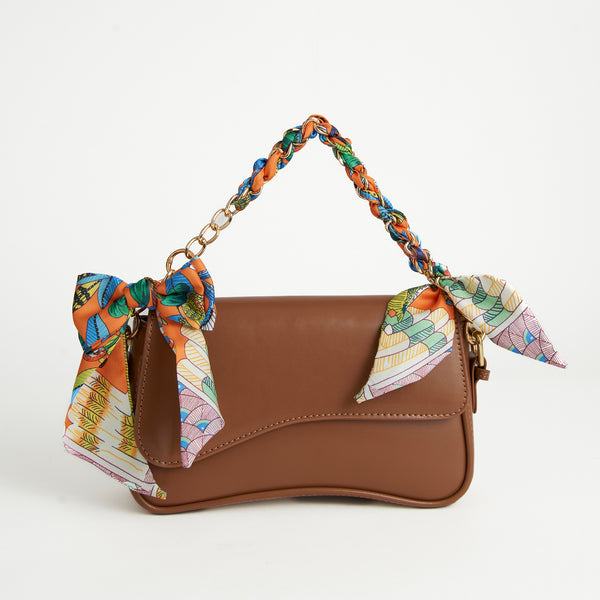 Purse Accessory Talia Braided Scarf Bag Strap with Bow