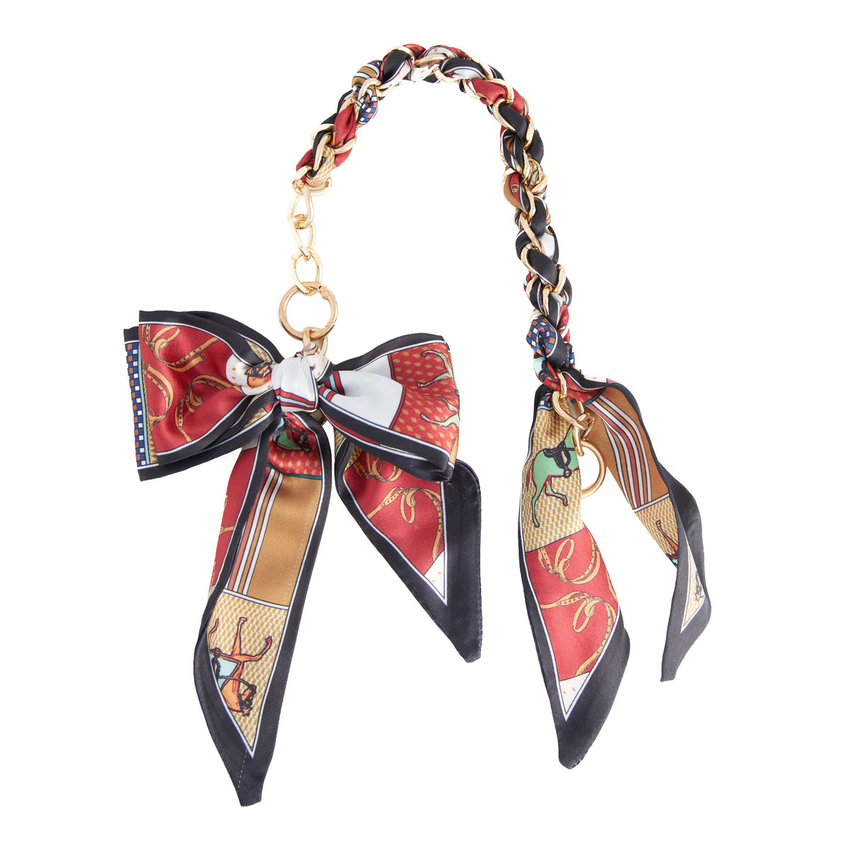 Purse Accessory Talia Braided Scarf Bag Strap with Bow