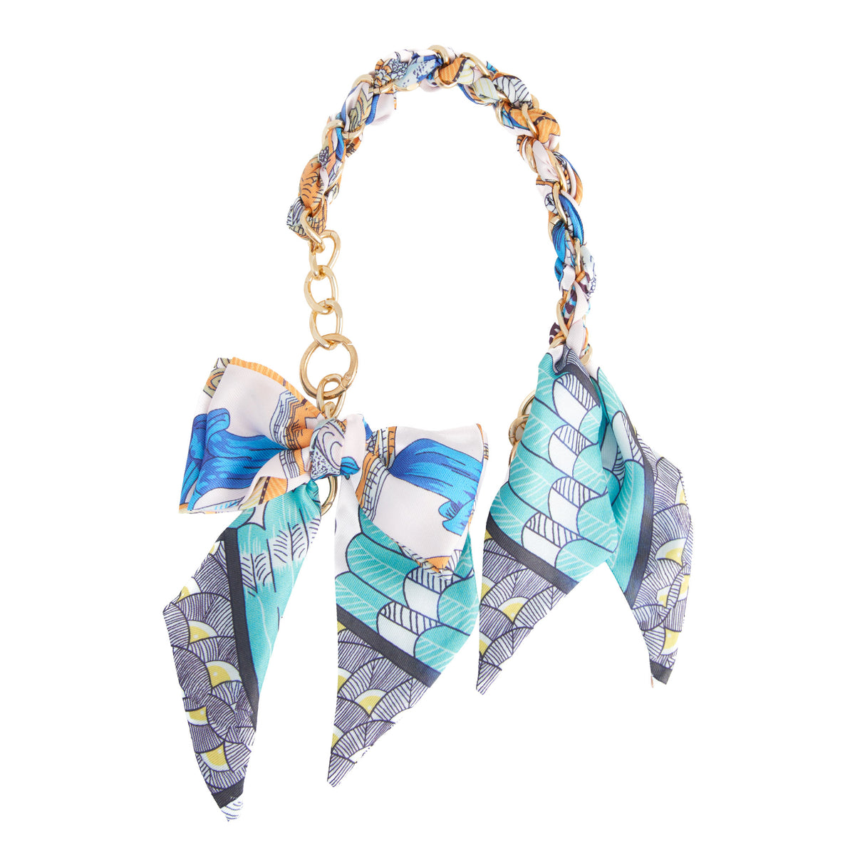 Purse Accessory Talia Braided Scarf Bag Strap with Bow