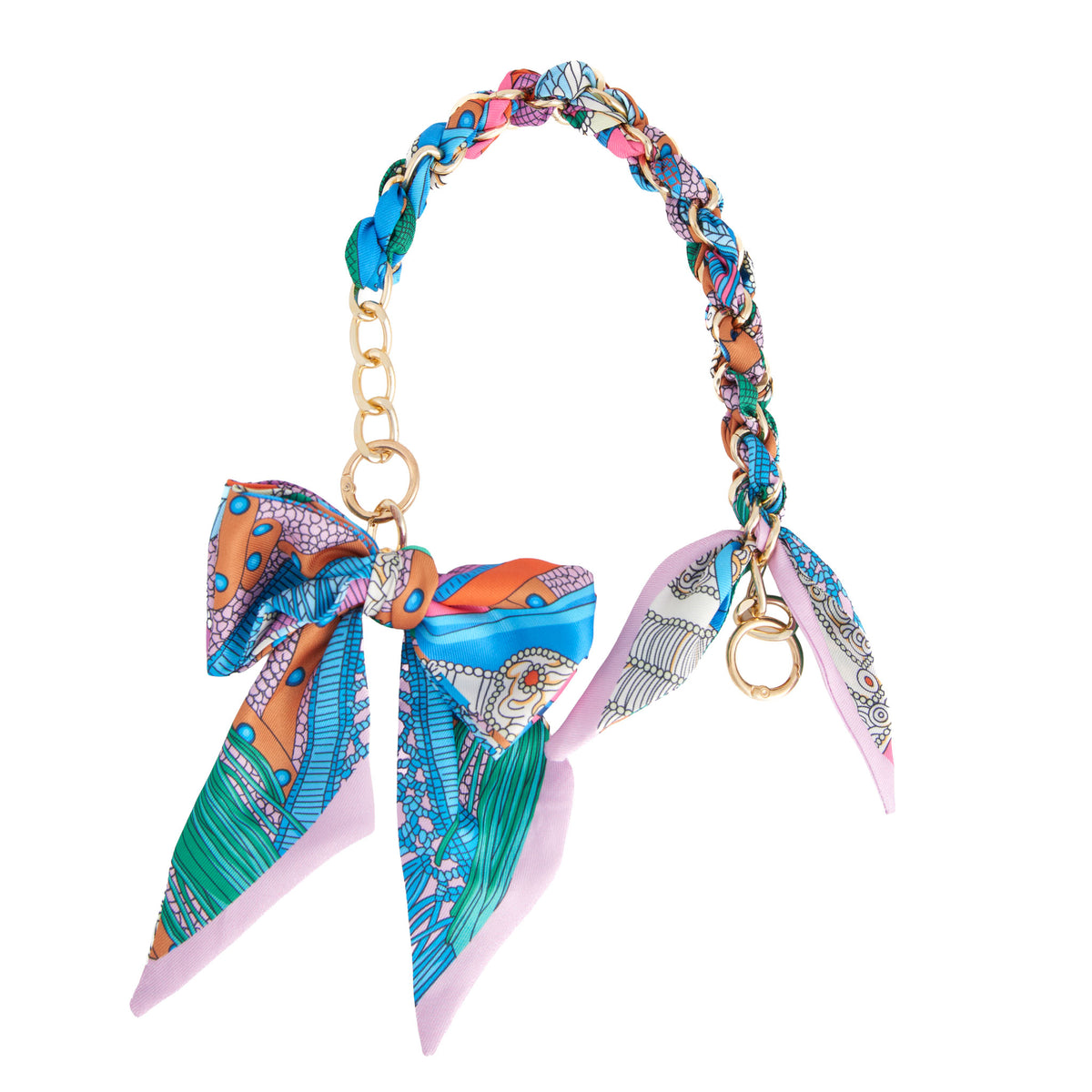 Purse Accessory Talia Braided Scarf Bag Strap with Bow