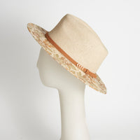Fedora Hat Gianna Floral Panama Vegan Leather Band