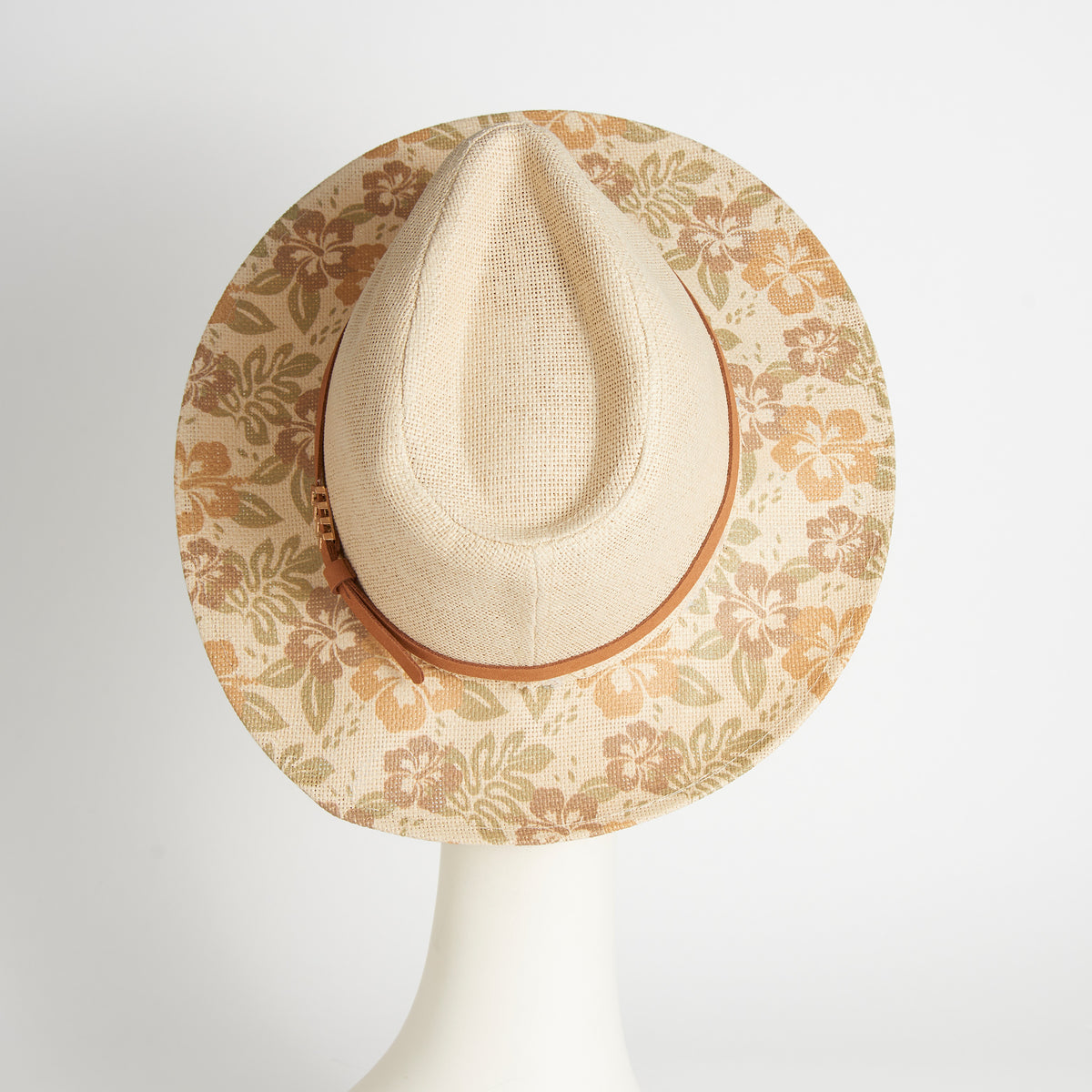 Fedora Hat Gianna Floral Panama Vegan Leather Band