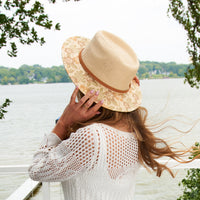 Fedora Hat Gianna Floral Panama Vegan Leather Band