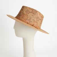 Fedora Hat Gianna Floral Panama Vegan Leather Band