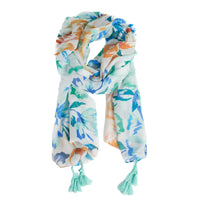 Lightweight Scarf Maylee Floral Summer Fashion with Tassels