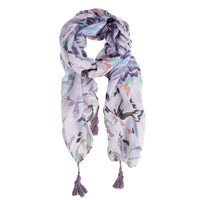 Lightweight Scarf Maylee Floral Summer Fashion with Tassels