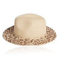 Fedora Hat Michela Leopard Print Brim Panama