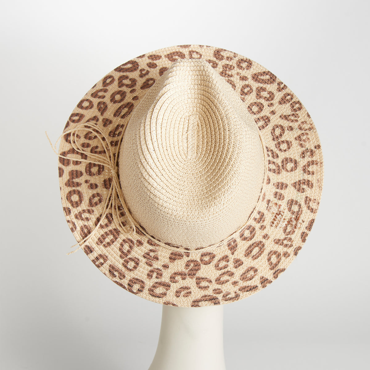 Fedora Hat Michela Leopard Print Brim Panama