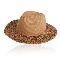 Fedora Hat Michela Leopard Print Brim Panama