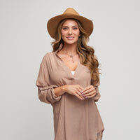 Fedora Hat Michela Leopard Print Brim Panama