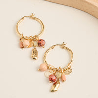 Hoop Earrings Textured Gabby Multi Charm
