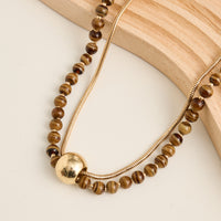 Collar Necklace 15" Beaded Double Strand Ball Arri