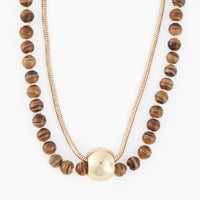 Collar Necklace 15" Beaded Double Strand Ball Arri