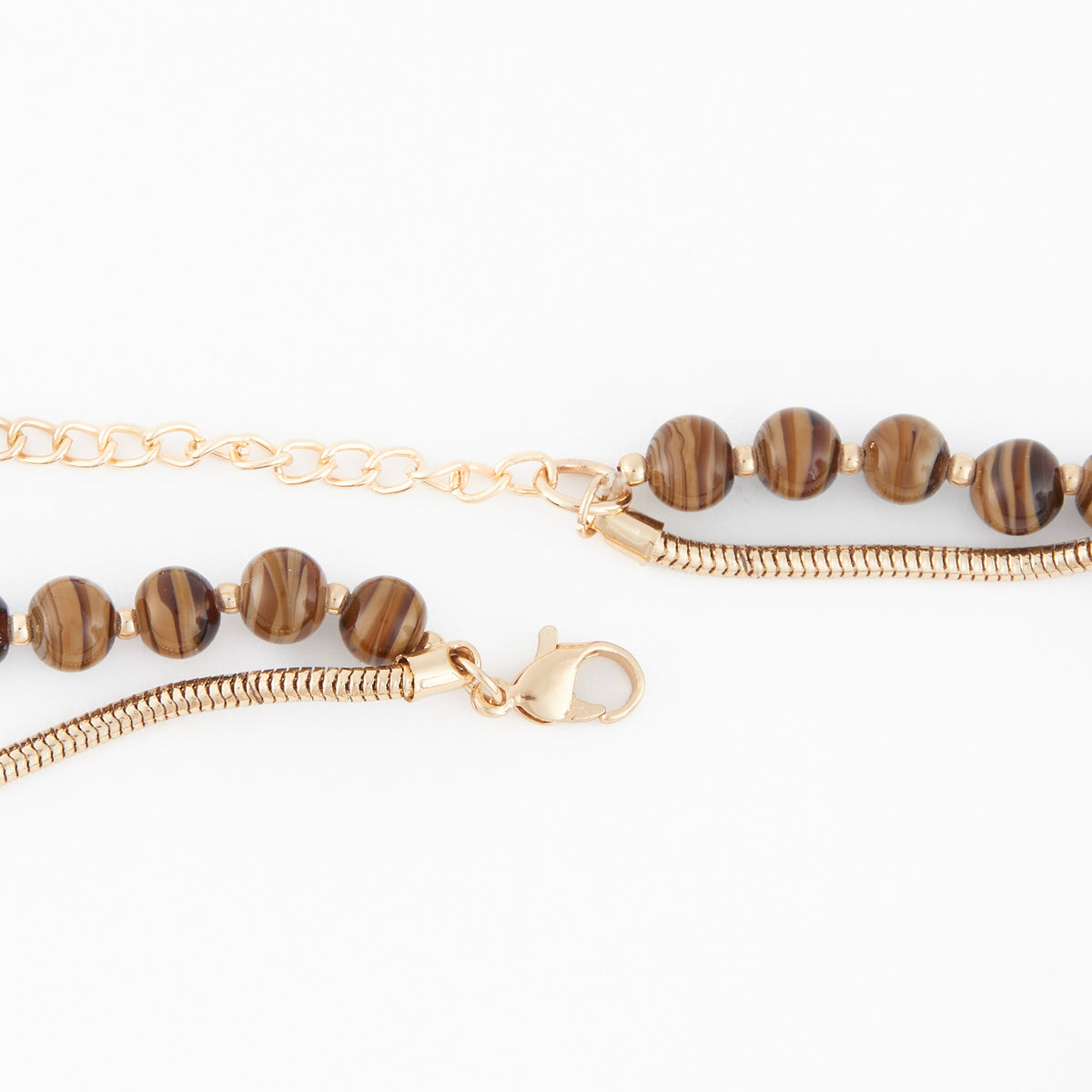 Collar Necklace 15" Beaded Double Strand Ball Arri
