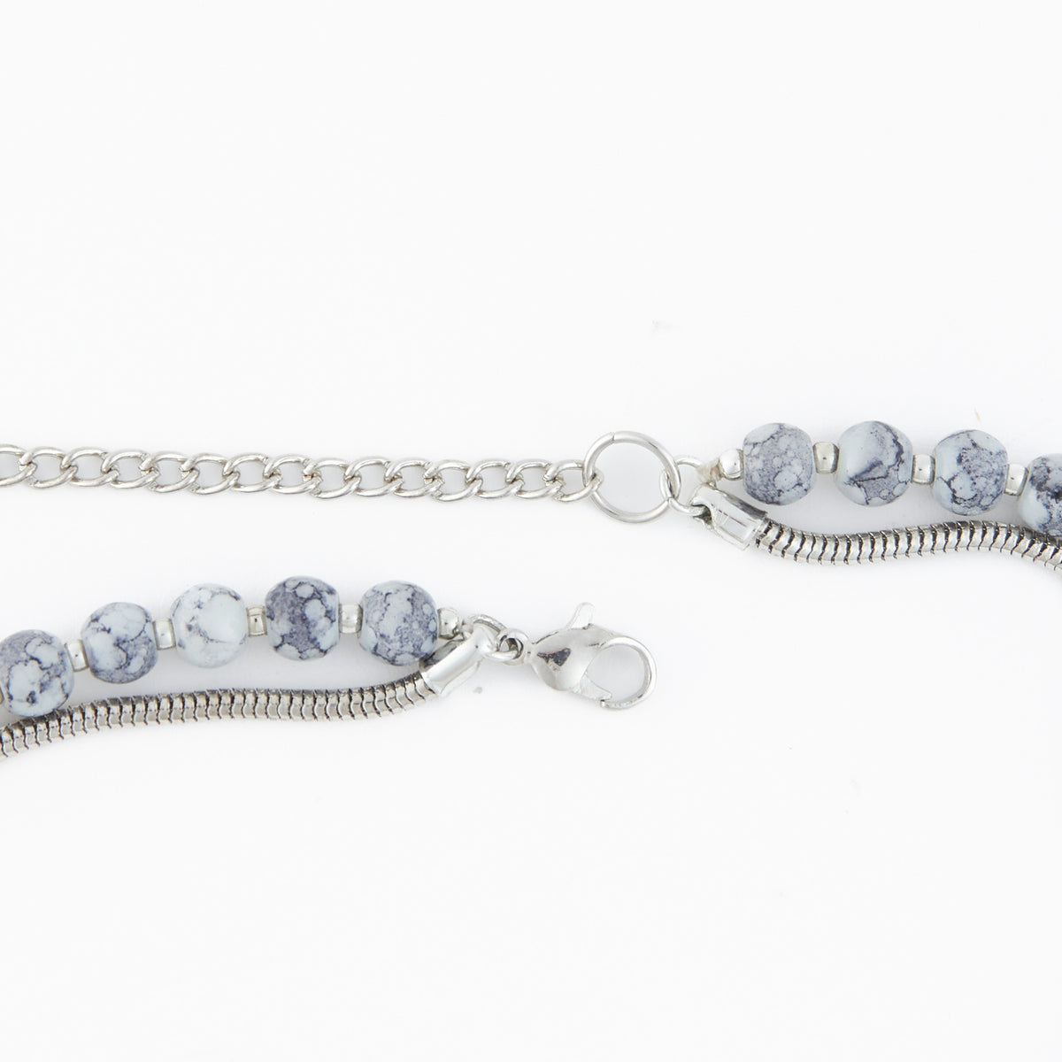Collar Necklace 15" Beaded Double Strand Ball Arri