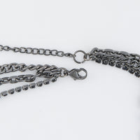 Heart Necklace 13" Avi Multi Row Hematite Layered Pendant