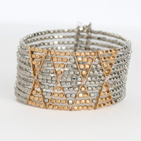Beaded Bracelet Hilarie Cuff Two Tone Multi Strand Statement