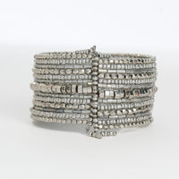 Beaded Bracelet Bria Cuff Silver Multi Strand Statement