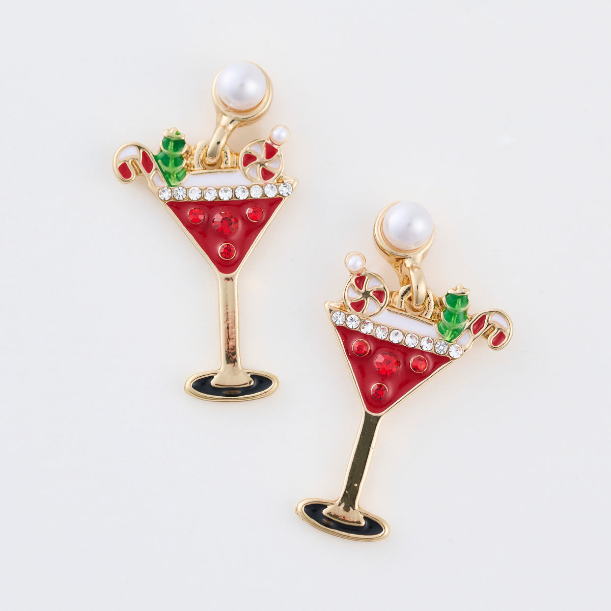 Christmas Cocktail Earrings Holiday Stud Festive Statement