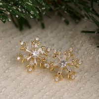 Christmas Snowflake Earrings Spinning Holiday Post Stud