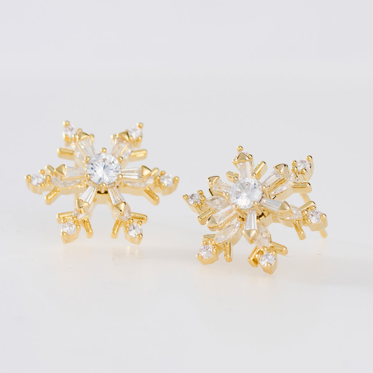 Christmas Snowflake Earrings Spinning Holiday Post Stud