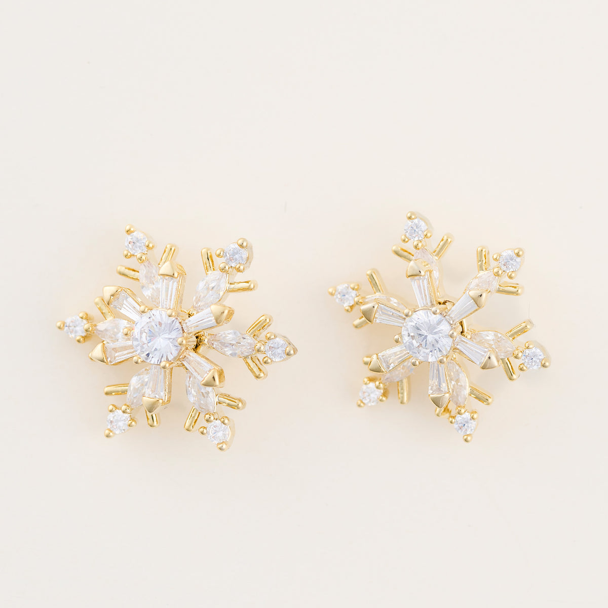Christmas Snowflake Earrings Spinning Holiday Post Stud