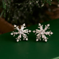 Christmas Snowflake Earrings Spinning Holiday Post Stud
