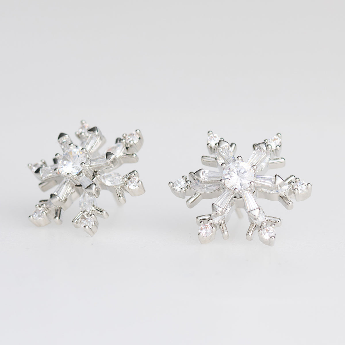 Christmas Snowflake Earrings Spinning Holiday Post Stud